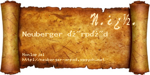 Neuberger Árpád névjegykártya